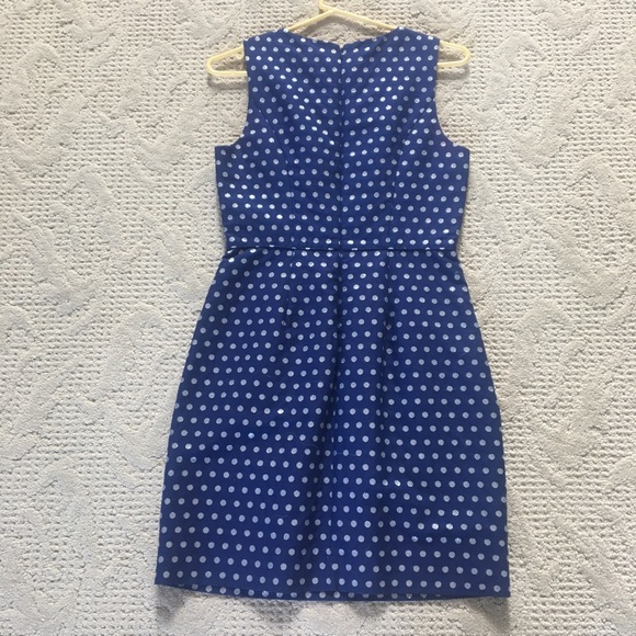 J Crew blue dress with metallic polka dots, size 2 - Picture 4 of 4